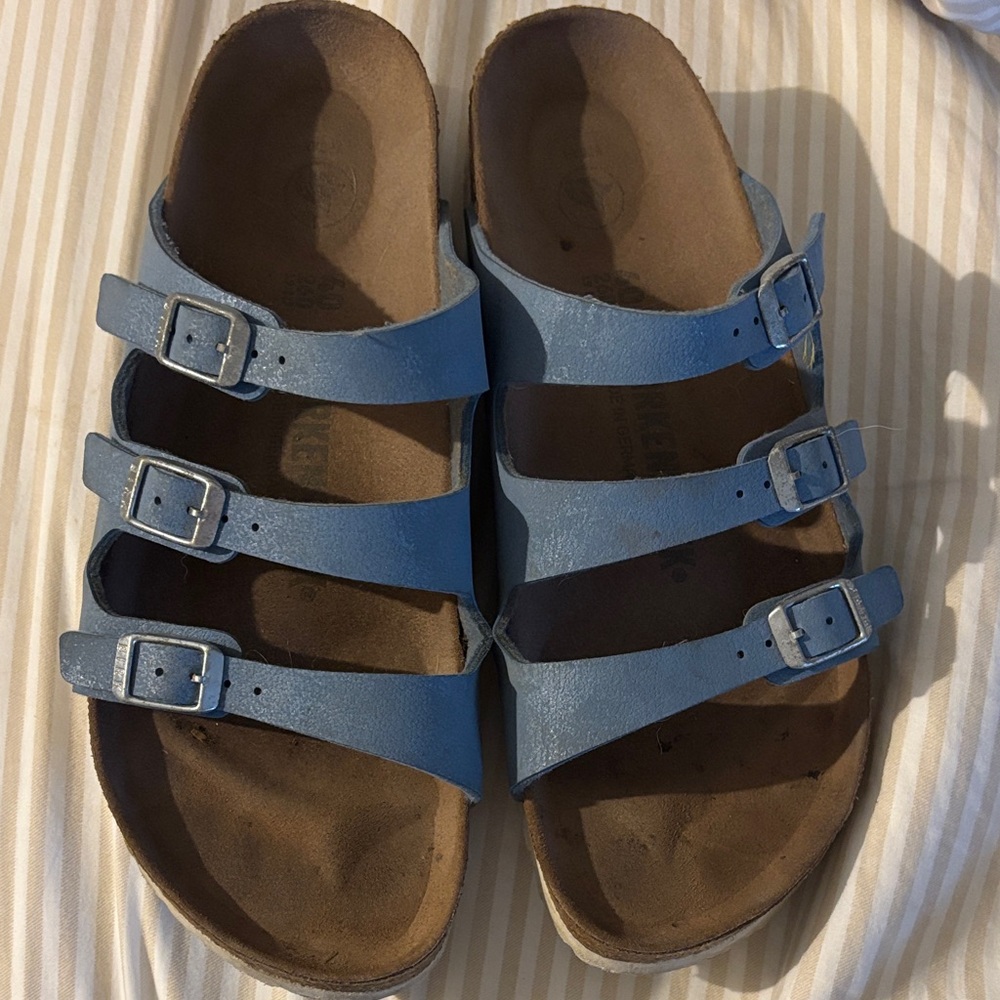Blue Birkenstock sandals